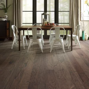 WaywardHickory-HW716-07073-Pumice-5in-RM Hardwood in a dining room | Broadway Carpet & Flooring